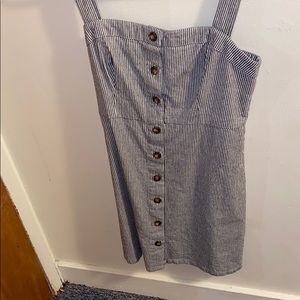 Black and white striped dress